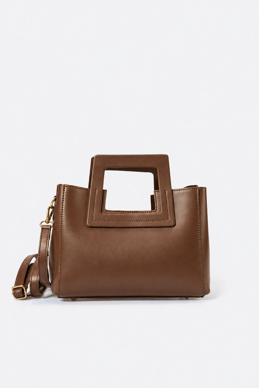 ANTHEA Leather Top Handle Bag - Brown