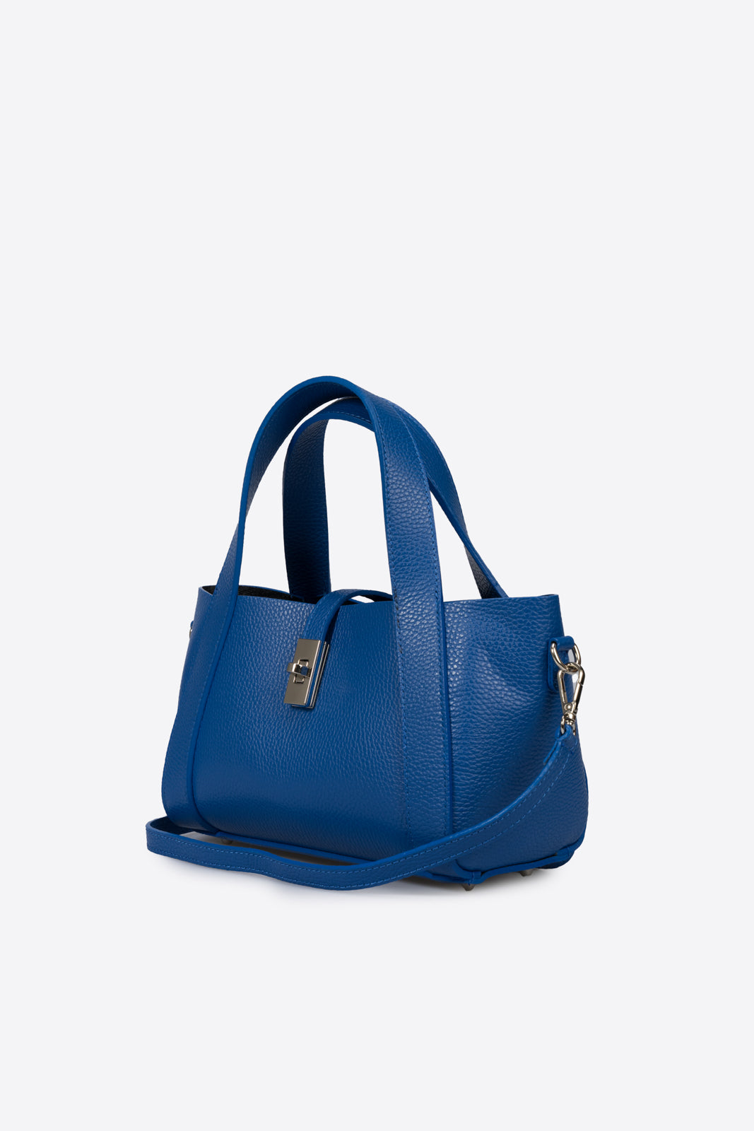 GAIA Leather Top Handle Bag - Blue