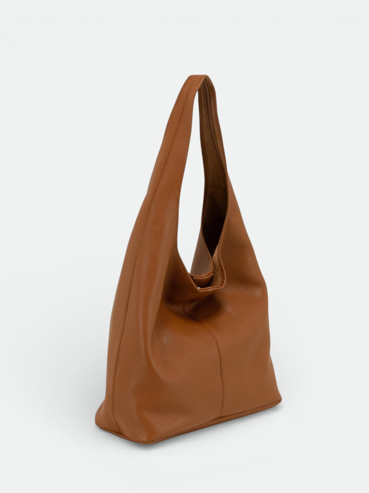 NADIA Leather Top Handle Bag - Cognac