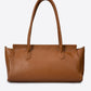 AUDREY Leather Top Handle Bag - Cognac