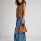 MIRANDA Leather Top Handle Bag - Cognac