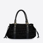 GWENDA Leather Top Handle Bag - Black