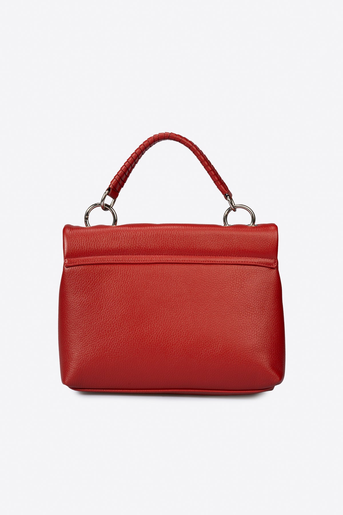 Leather Top Handle Bag 4037 - Red