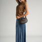MARLENE Leather Crossbody Bag - Black