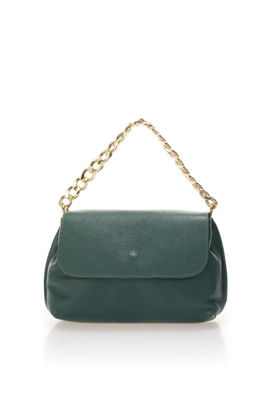 Leather Top Handle Bag 9647 - Green