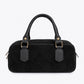 TIANNA Leather Top Handle Bag - Black