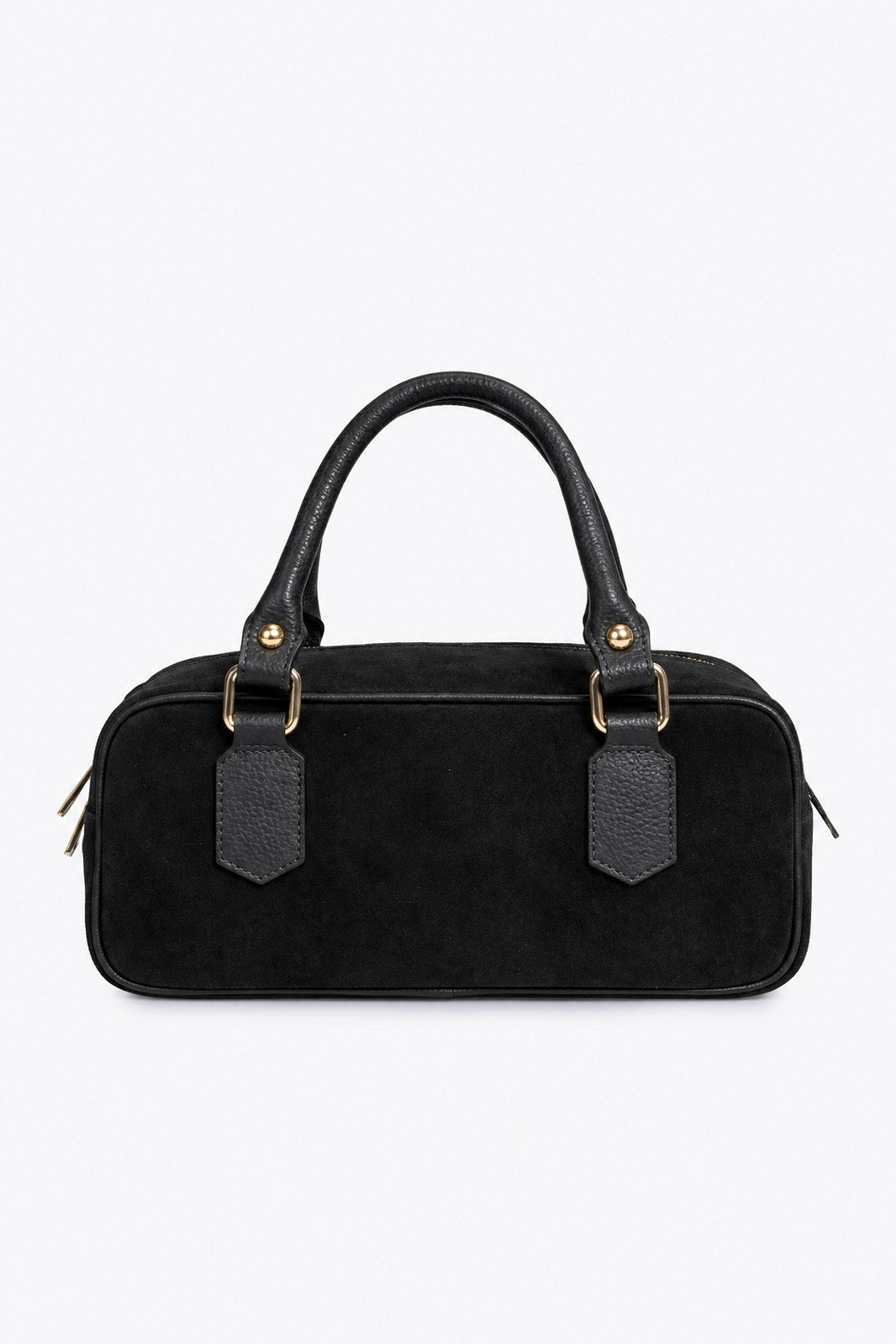 TIANNA Leather Top Handle Bag - Black