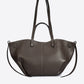 ODETTE Leather Top Handle Bag - Dark Brown