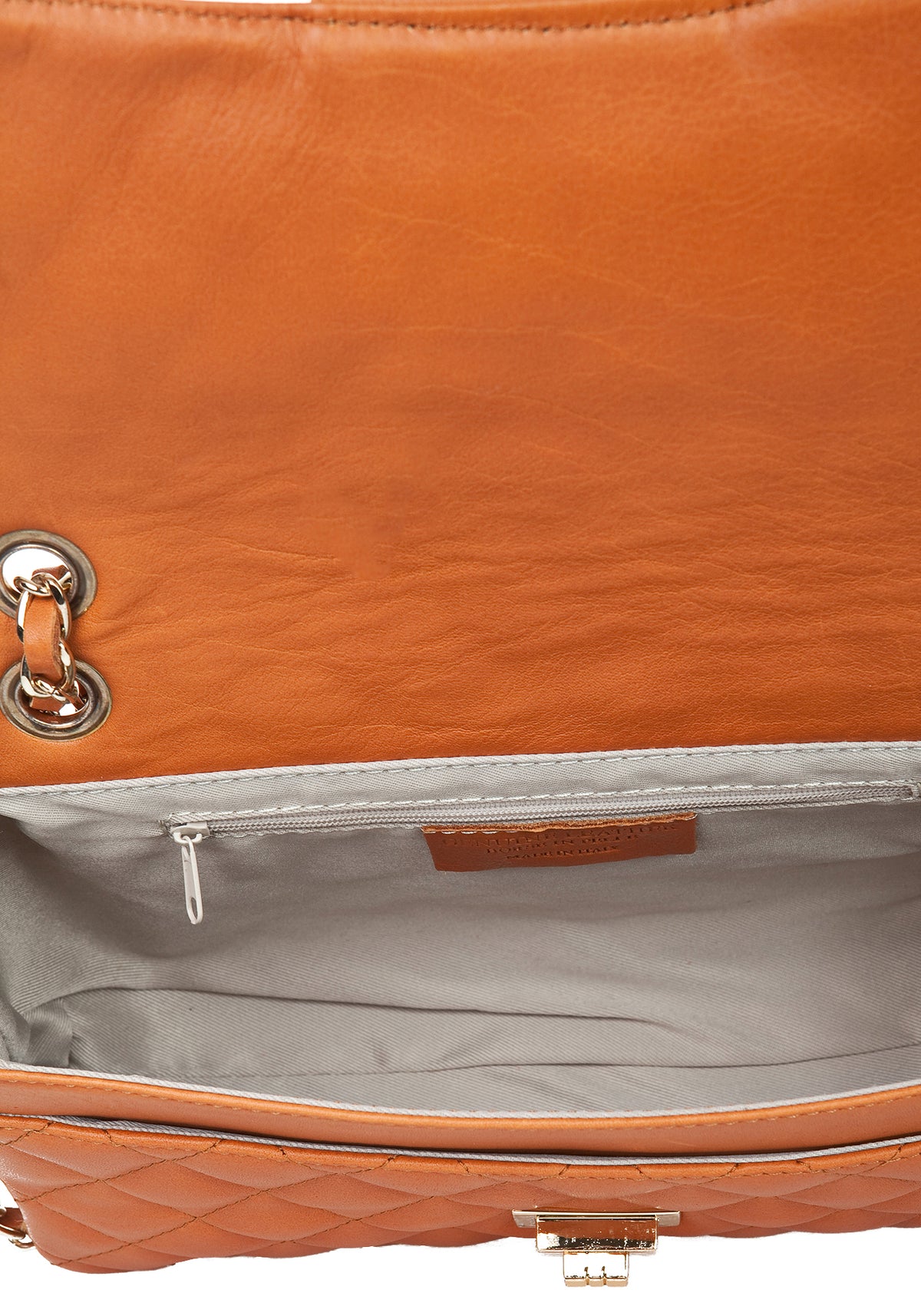 Leather Shoulder Bag 6999 - Cognac