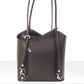 Leather Shoulder Bag 8039 - Black