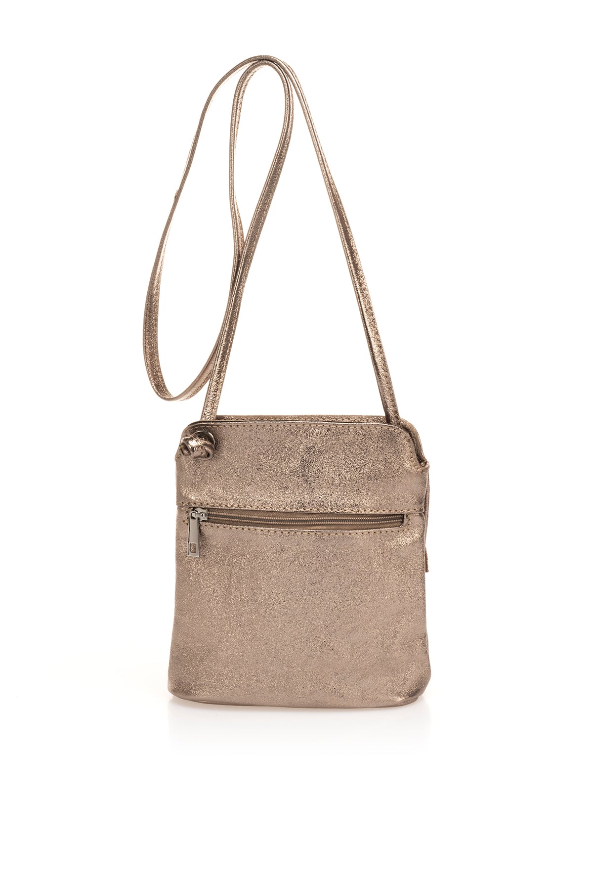 Leather Crossbody Bag 3547 - Gun Metal