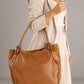 VINNIE Leather Shoulder Bag - Cognac