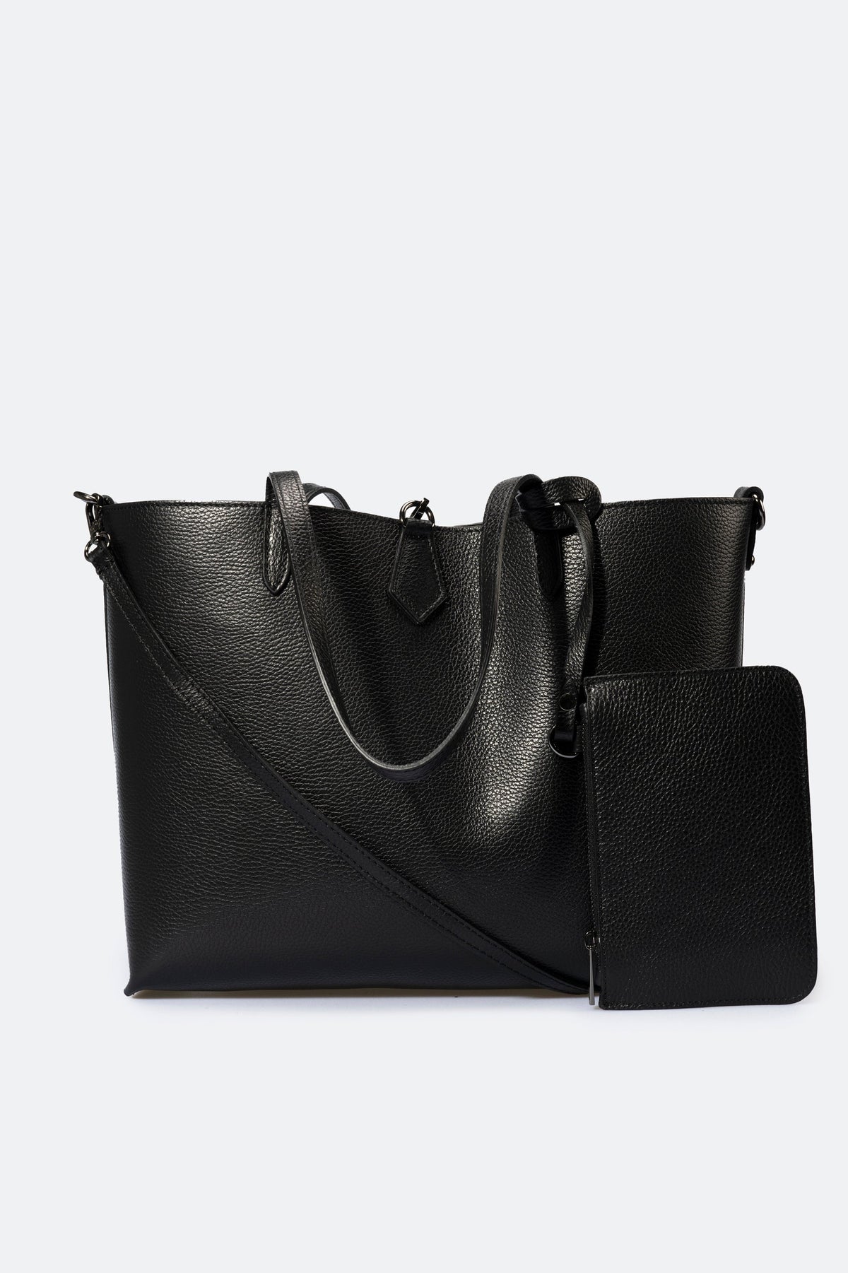 NIOBE Leather Tote Bag - Black