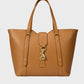 RAINA Leather Top Handle Bag - Cognac