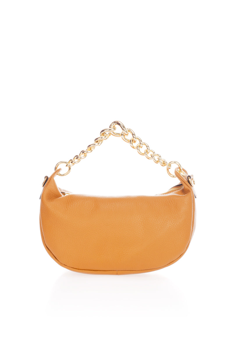Leather Top Handle Bag 19024 - Cognac