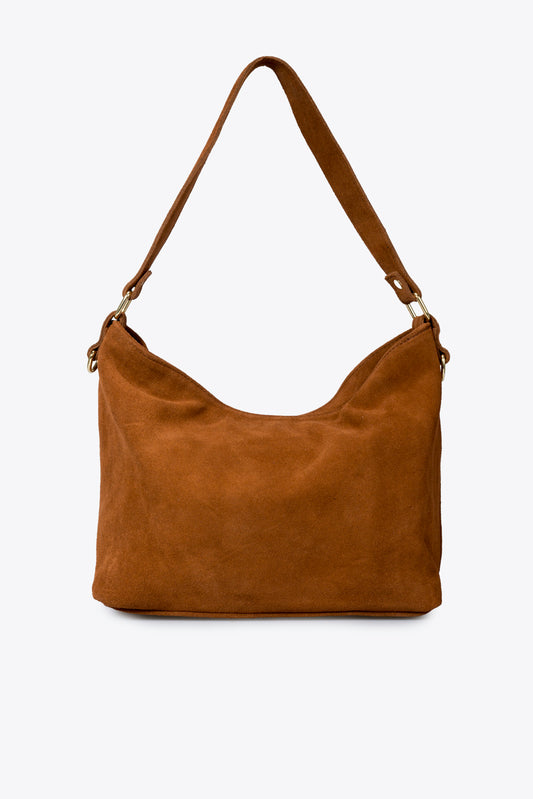 LEONIE Leather Shoulder Bag - Cognac