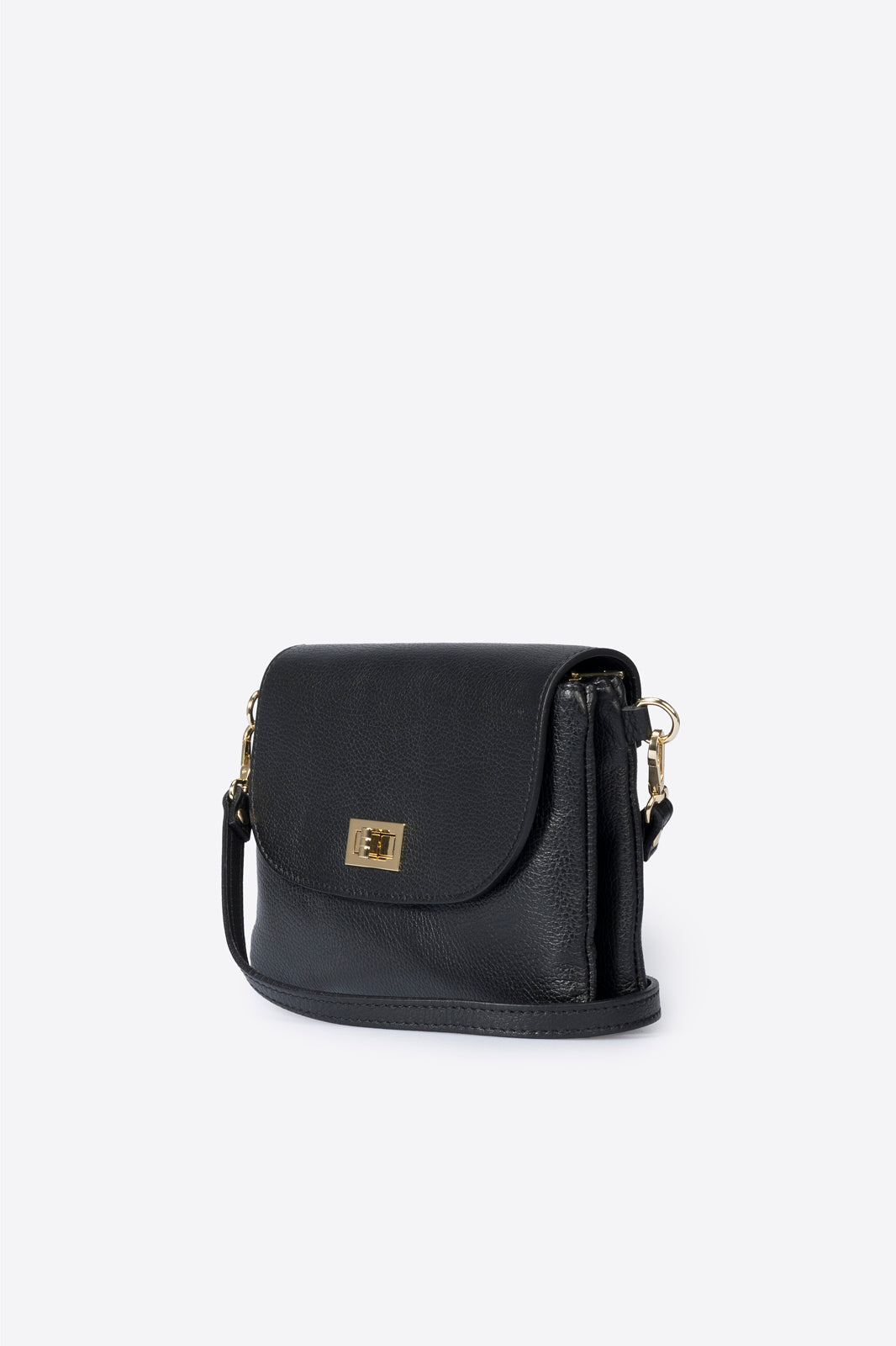 NORAH Leather Crossbody Bag - Black