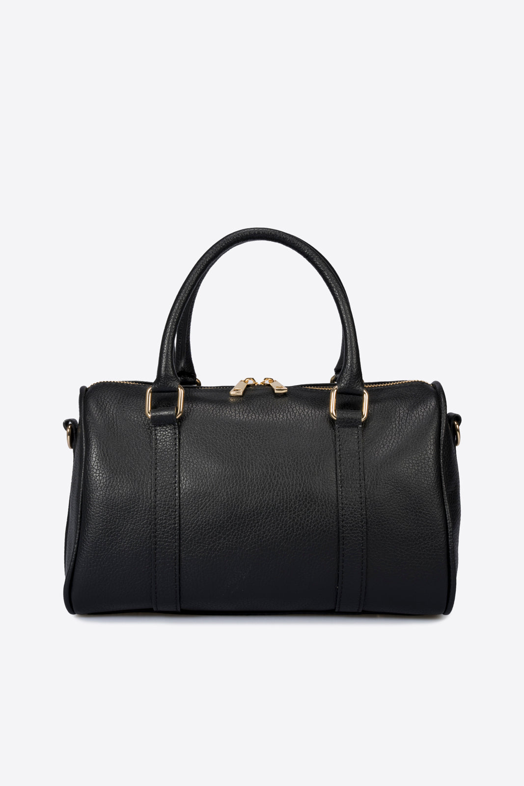 MIRIAM Leather Top Handle Bag - Black