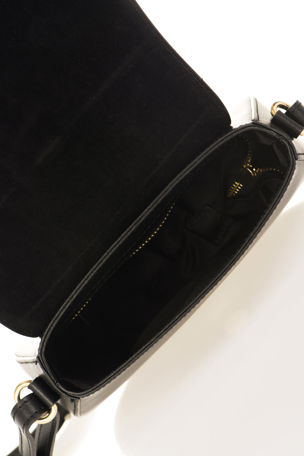 Leather Crossbody Bag 5391 - Black