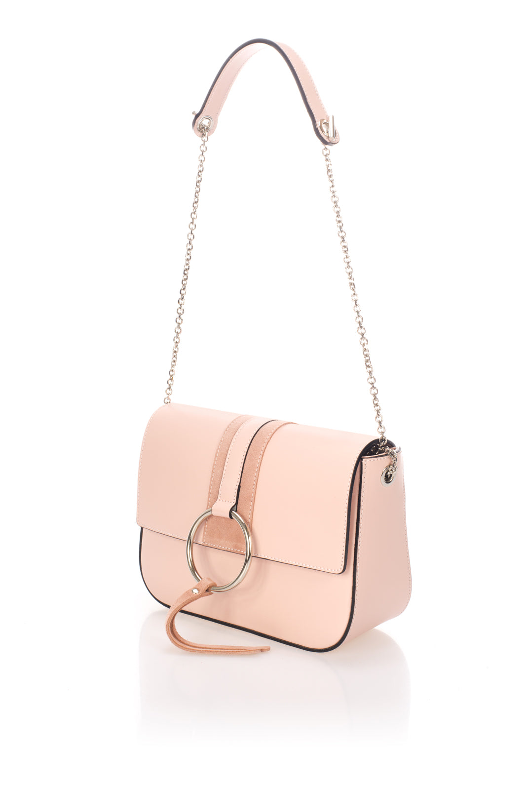 Leather Top Handle Bag 3521 - Rose