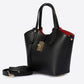 MIRTA Leather Top Handle Bag - Black
