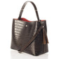 SCARLET Leather Top Handle Bag - Brown