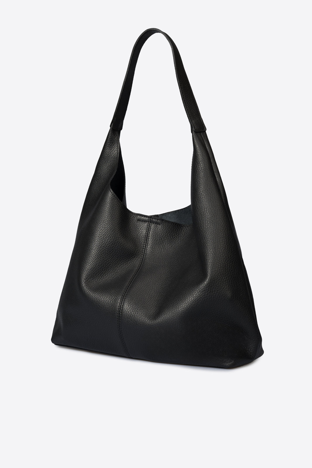 NAYA Leather Top Handle Bag - Black