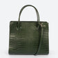 CASSANDRA Leather Top Handle Bag - Green
