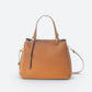 ORIETTA Leather Top Handle Bag - Cognac