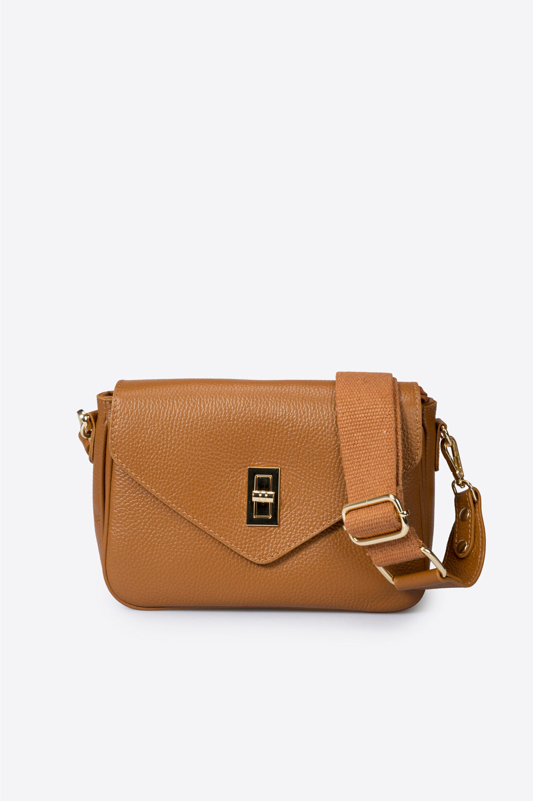DALE Leather Crossbody Bag - Cognac
