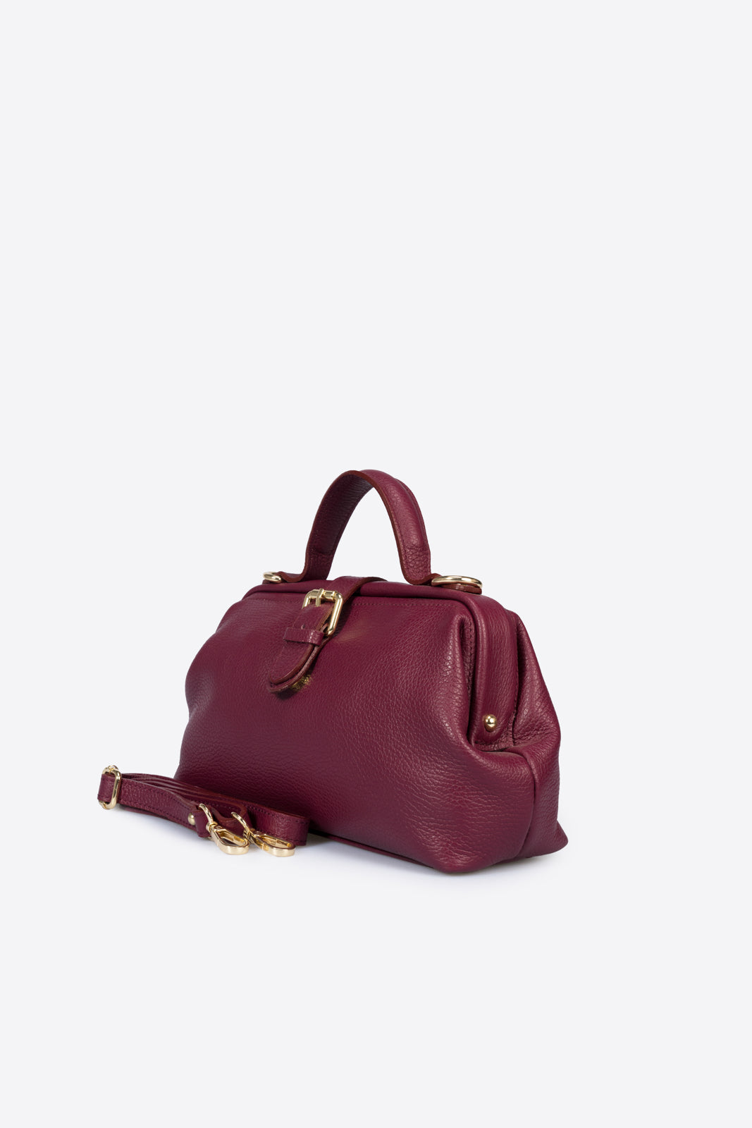 OPHELIE Leather Top Handle Bag - Bordo