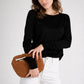 ISABELLE Leather Top Handle Bag - Cognac
