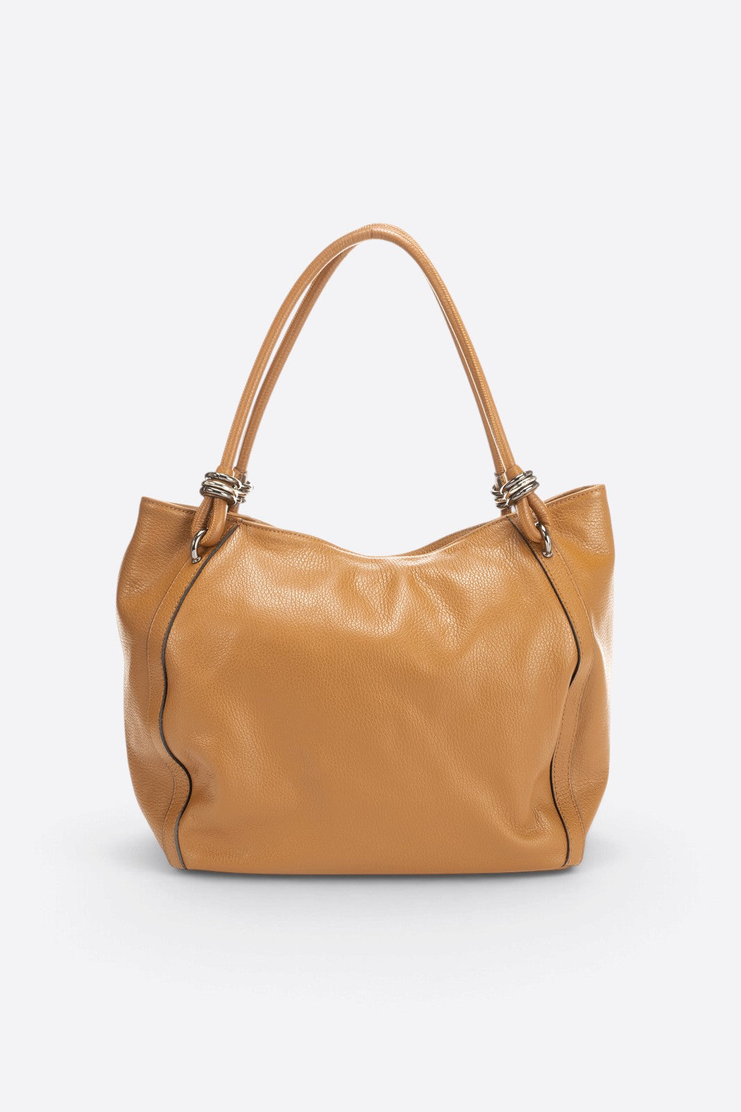 VINNIE Leather Shoulder Bag - Cognac