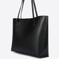 VALERIA Leather Top Handle Bag - Black