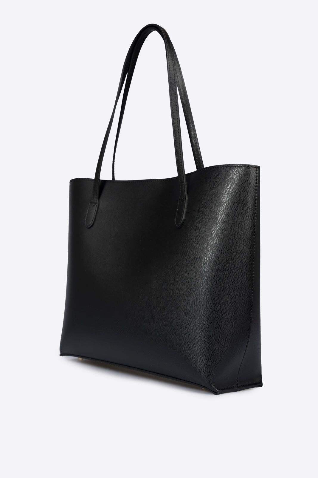 VALERIA Leather Top Handle Bag - Black