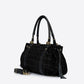 GWENDA Leather Top Handle Bag - Black
