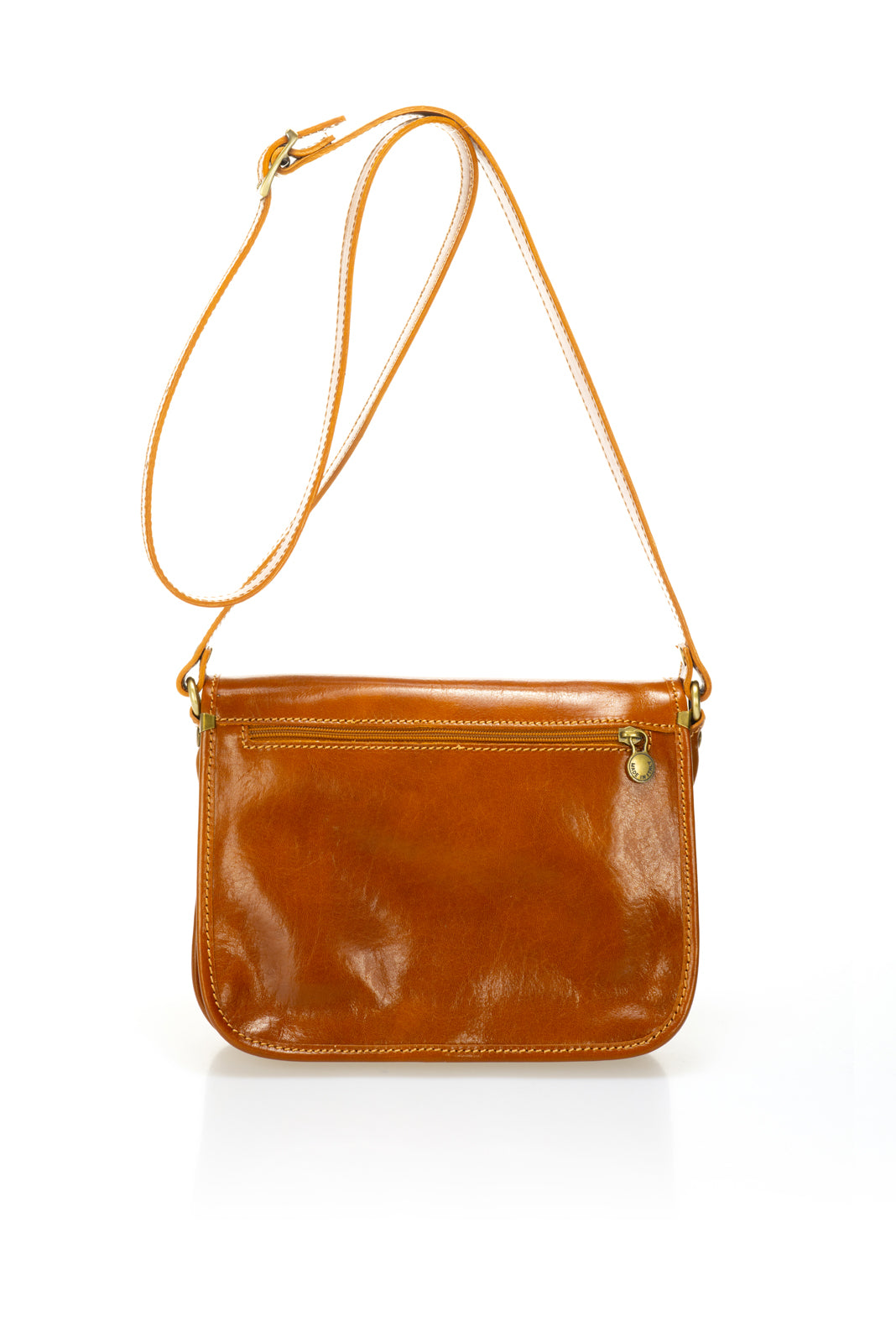 Leather Top Handle Bag 8037 - Cognac