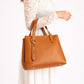EMILY Leather Top Handle Bag - Cognac