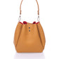 ELIZABETH Leather Bucket Bag - Cognac