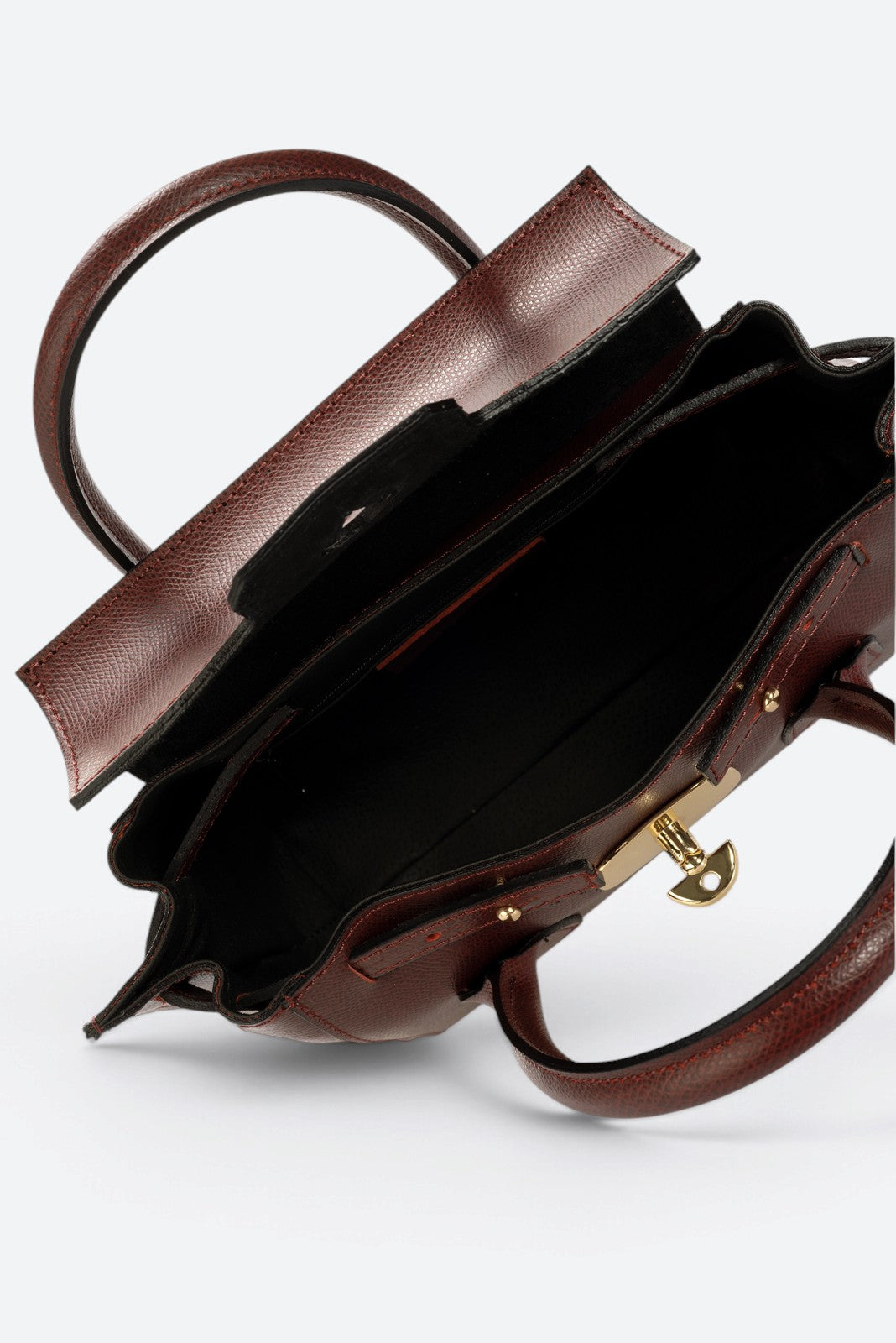 RUTH Leather Top Handle Bag - Bordo