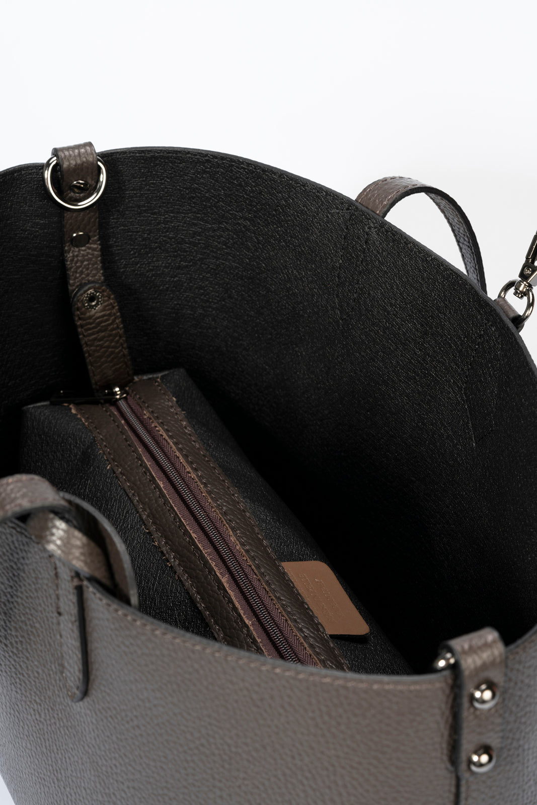 NIOBE Leather Tote Bag - Brown