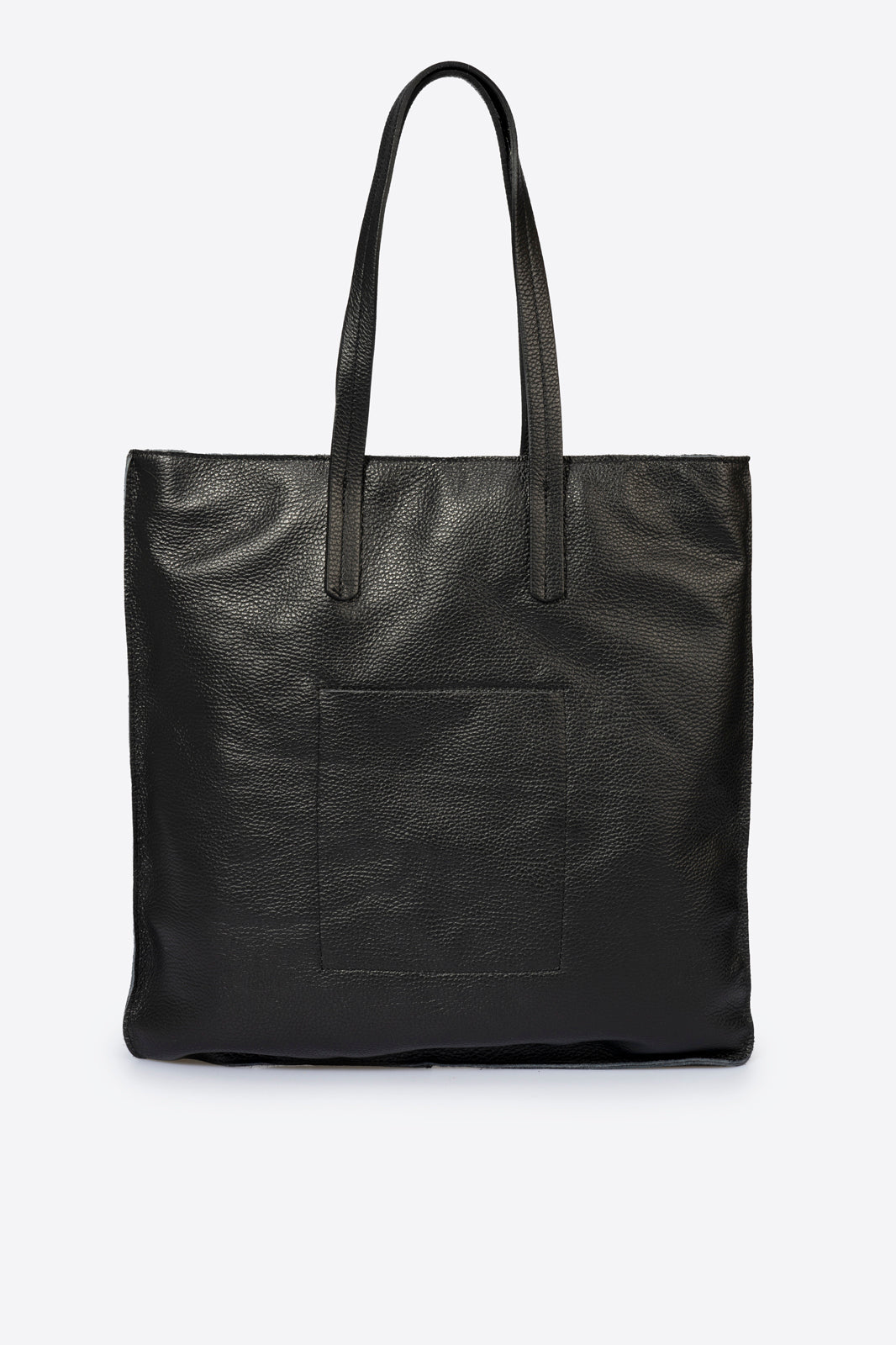 Leather Top Handle Bag 3638 - Black