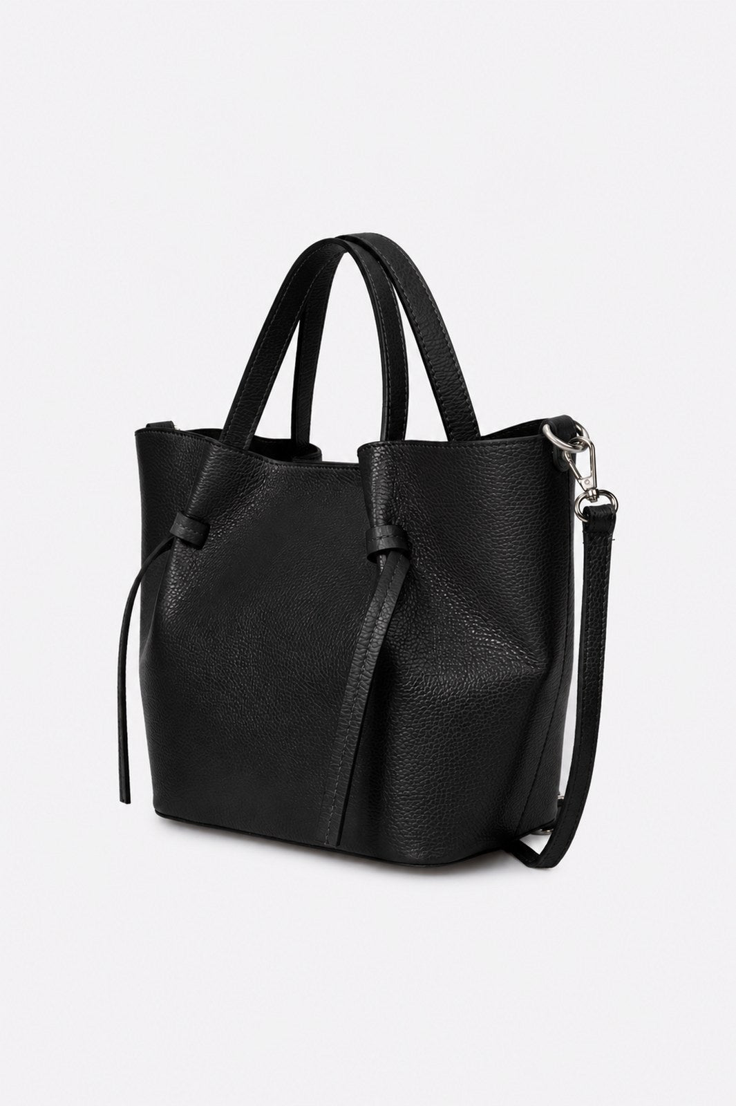 GIADA Leather Top Handle Bag - Black