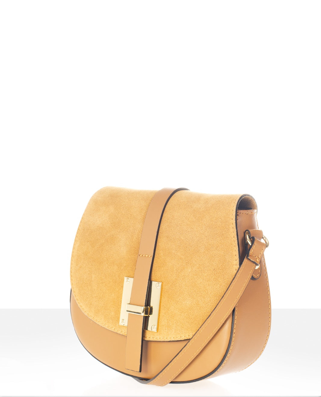 Leather Crossbody Bag 5391 - Cognac