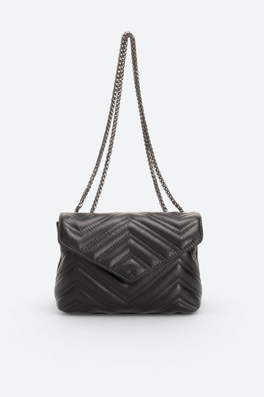 APRIL Leather Shoulder Bag - Black