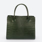 CASSANDRA Leather Top Handle Bag - Green