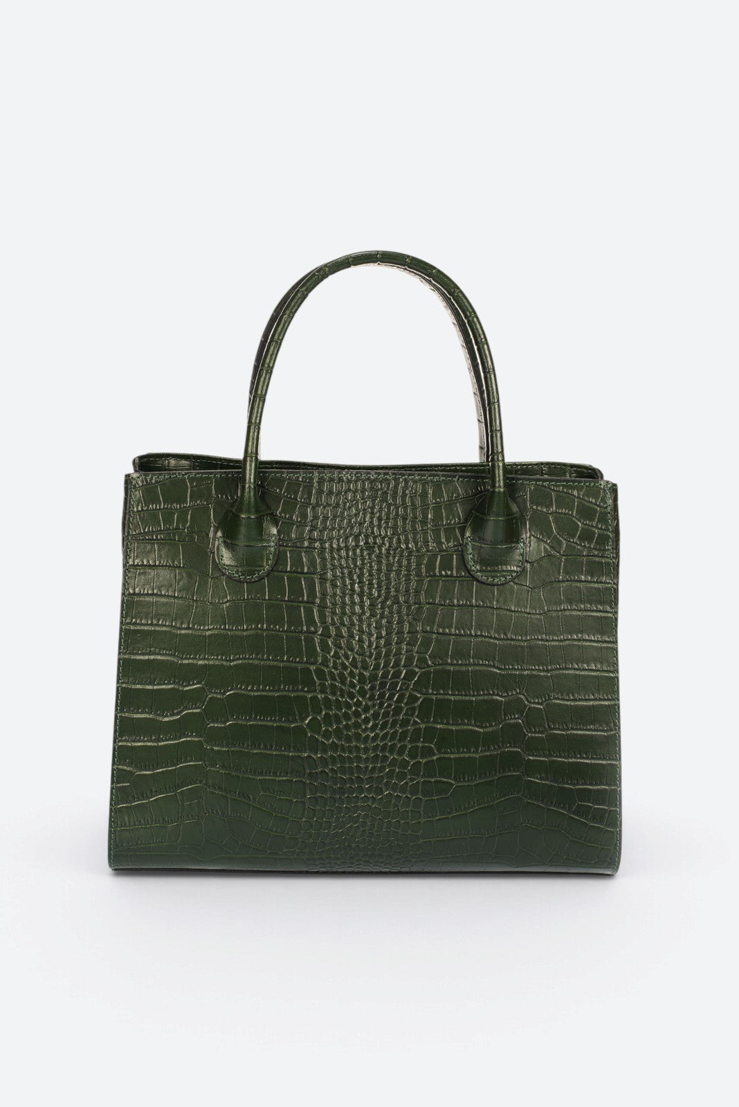 CASSANDRA Leather Top Handle Bag - Green