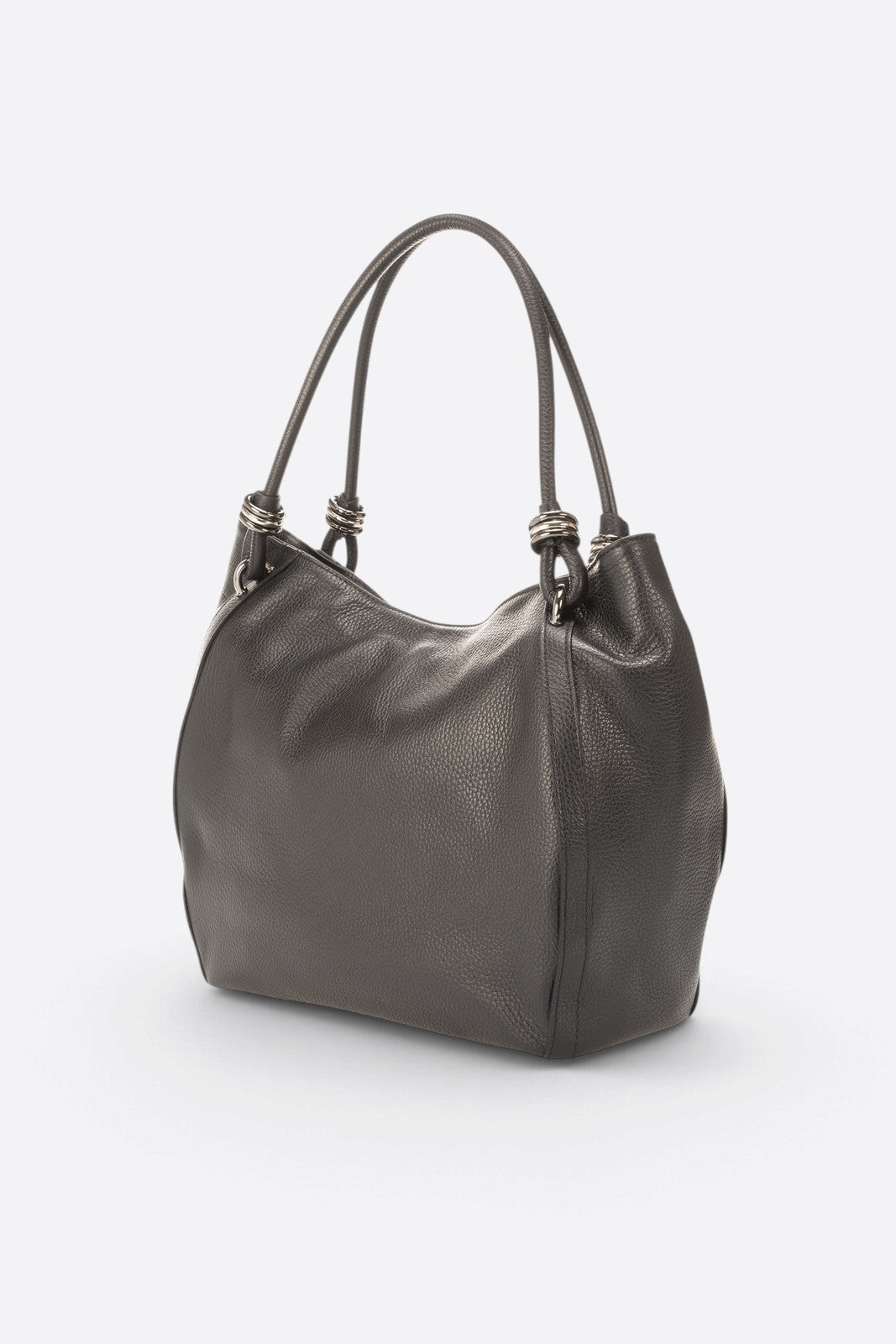 VINNIE Leather Shoulder Bag - Black