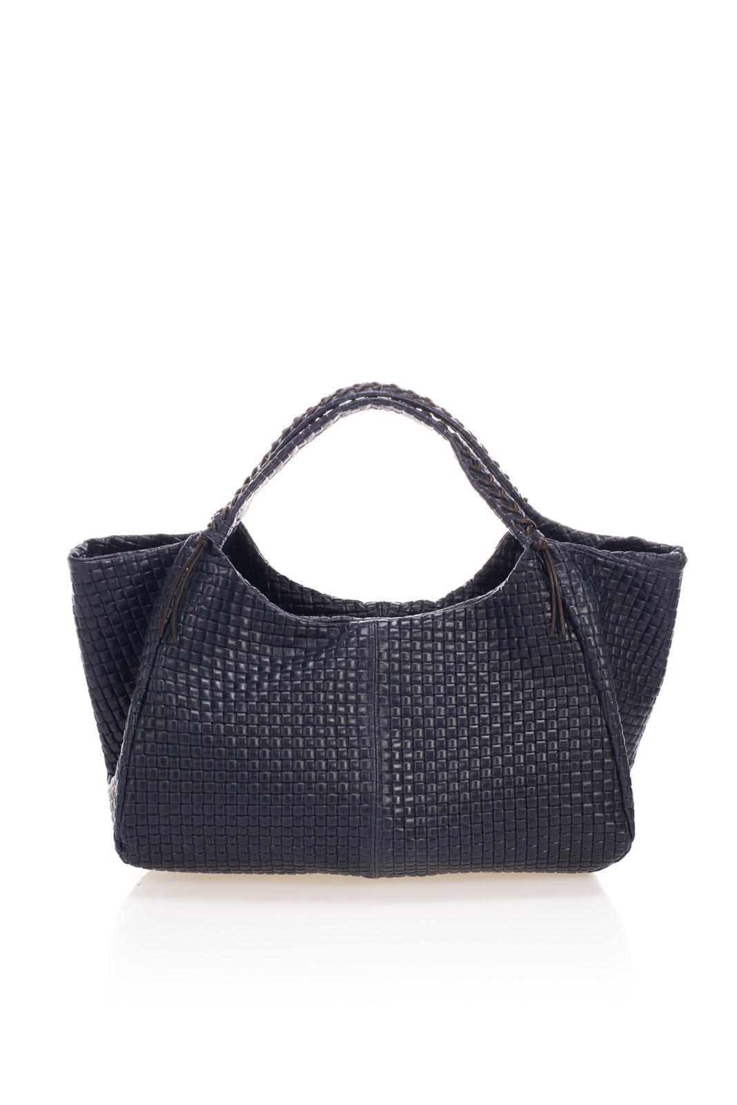 Leather Tote Bag 9914 - Blue