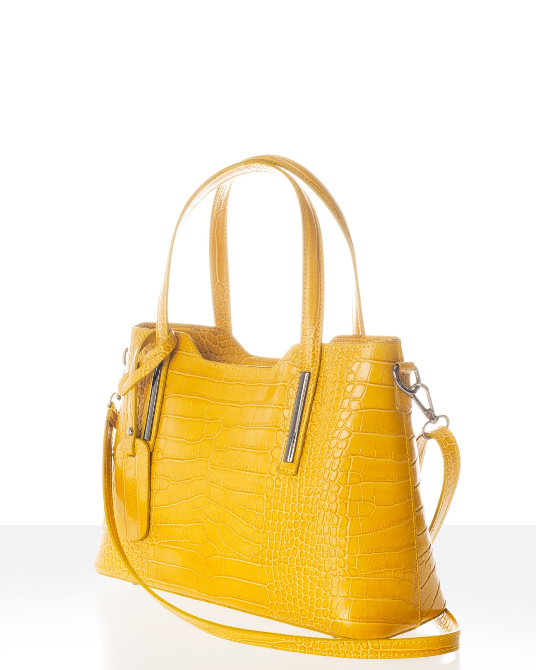 Leather Top Handle Bag 3014 - Yellow